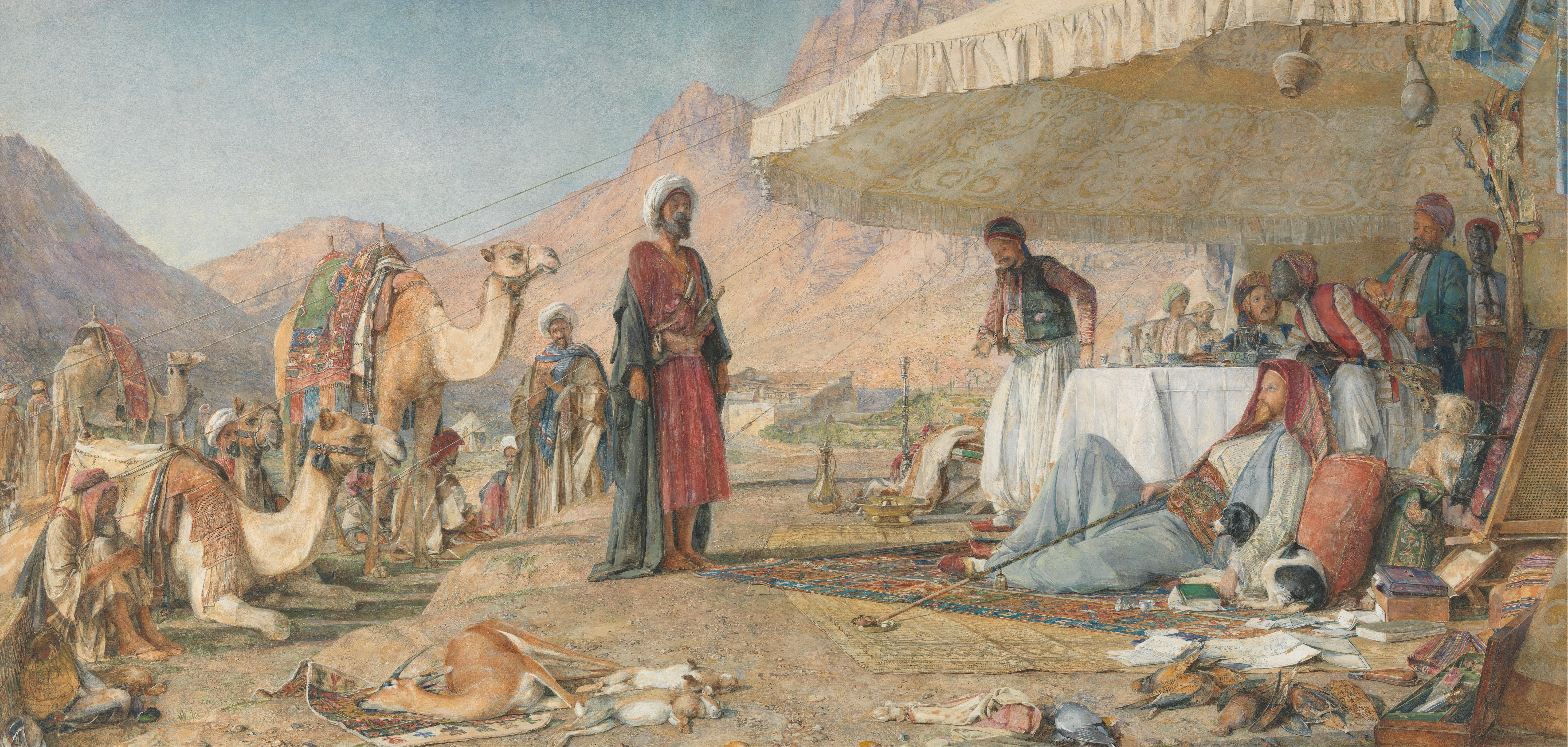 John_Frederick_Lewis_-_A_Frank_Encampment_in_the_Desert_of_Mount_Sinai._1842_-_The_Convent_of_St._Catherine_in_the_Distance_-_Google_Art_Project.jpg